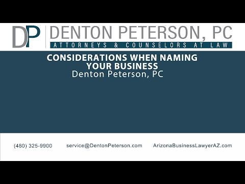 Considerations in Naming Your Business