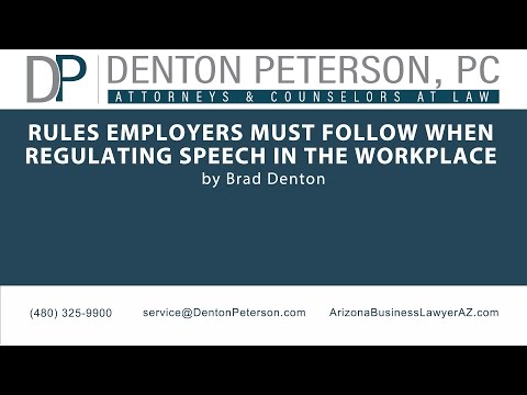Rules Employers Must Follow When Regulating Speech in the Workplace | Denton Peterson, P.C