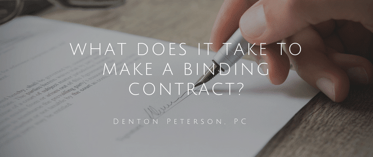 What does it take to make a binding contract?