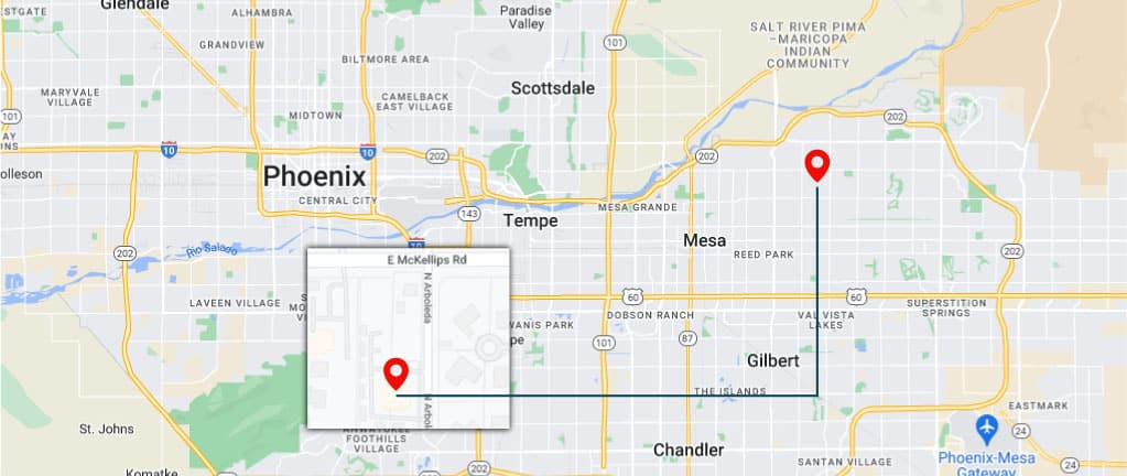 Map Showing The Location Of Our Arizona Law Firm Specialized in ABS Licenses